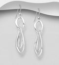 925 Sterling Silver Hand made Solid Double Loop  Drop/ Hook Earrings - Exclusive