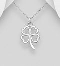 925 Sterling Silver Handcrafted Shamrock Pendant & Chain  Timeless Luck and Elegance
