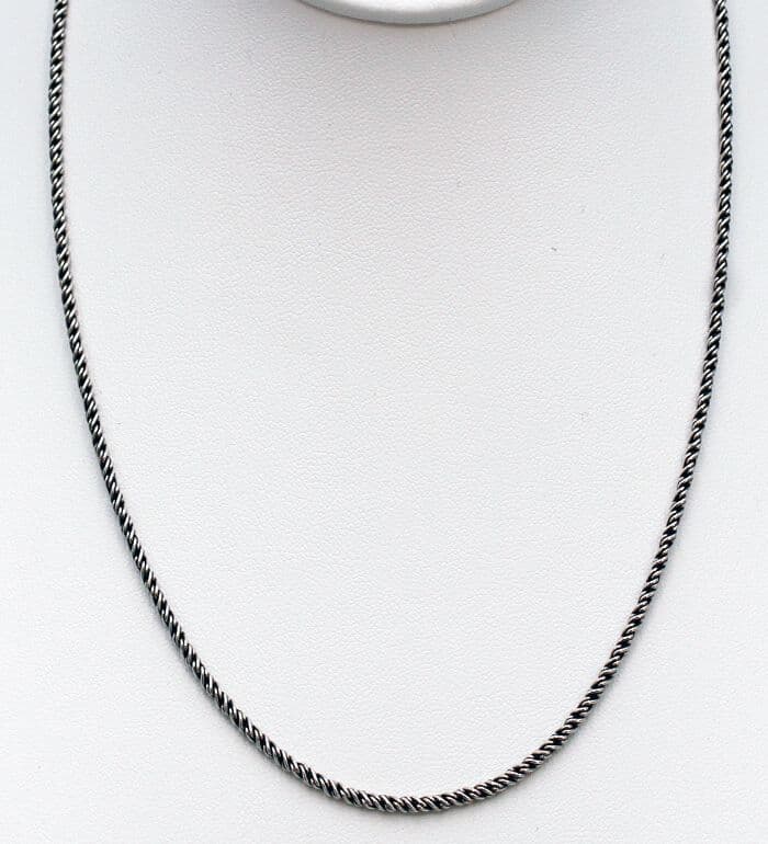 925 Sterling Silver Handcrafted twist/Rope Design Necklace - 18" Length