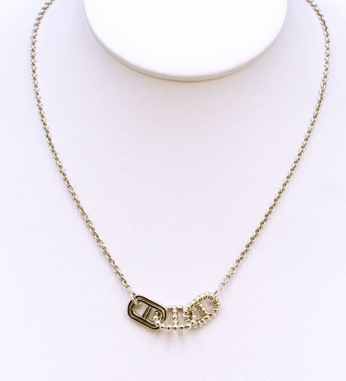 925 Sterling Silver Hermes Style Solid Necklace. T Bar Clasp. Exclusive Design