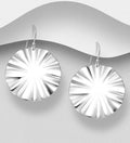 925 Sterling Silver Hook Drop Earrings - Hand finished Solid with A Wavy Design