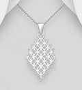 925 Sterling Silver Lace Design Pendant & Chain