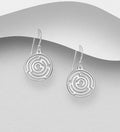 925 Sterling Silver Maze Hook Drop Earrings