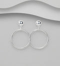 925 Sterling Silver Minimalist Circular Earrings - Classic Stud Fitting