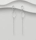 925 Sterling Silver Minimalist Hand Crafted Drop/Hook Earrings - Exclusive