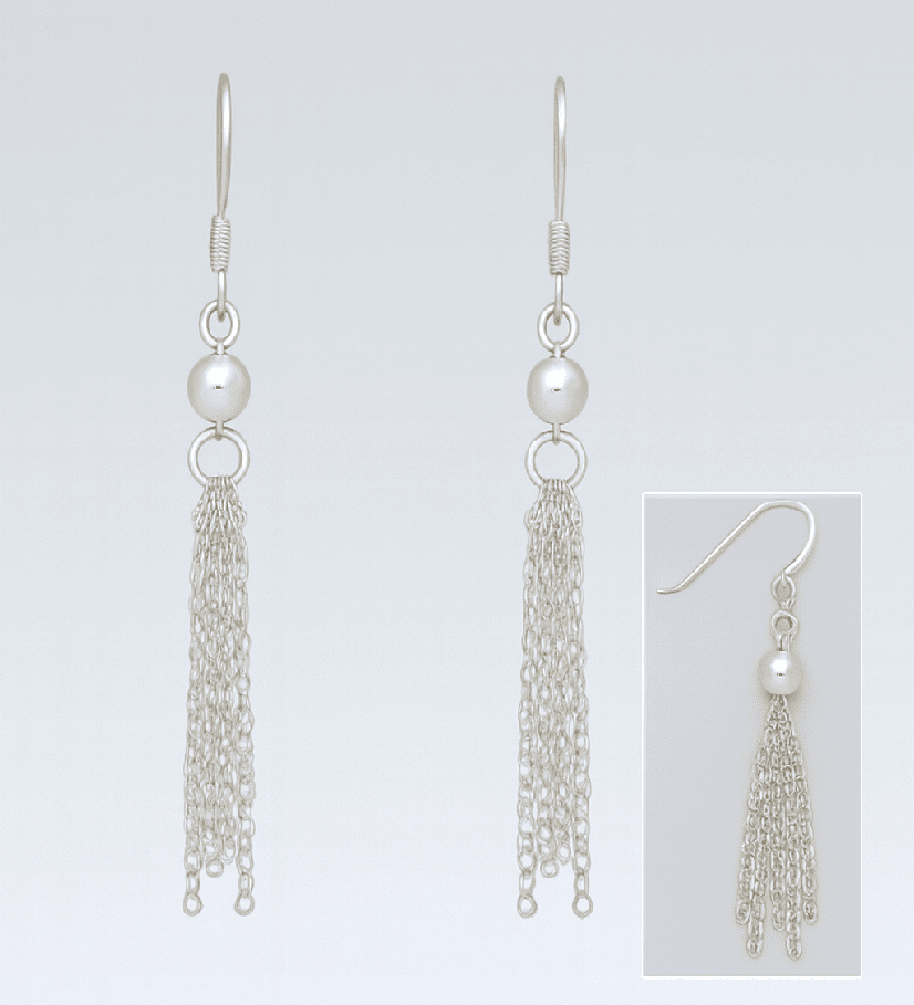 925 Sterling Silver Multi tassel Hook/Drop Earrings  Artistic Movement with Timeless Elegance
