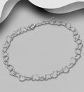 925 Sterling Silver Open Heart Link Bracelet