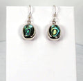 925 Sterling Silver Oval Drop Earrings  Abalone Shell & Mother of Pearl Double-Sided Beauty