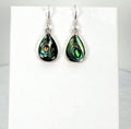 925 Sterling Silver Oval Drop Earrings  Featuring Genuine Abalone Shell