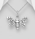 925 Sterling Silver Oxidized Butterfly Pendant & Chain
