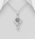 925 Sterling Silver Oxidized Celtic Thistle Pendant & Chain