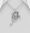 925 Sterling Silver Oxidized Designer Inspired Jester Mask Pendant & Chain