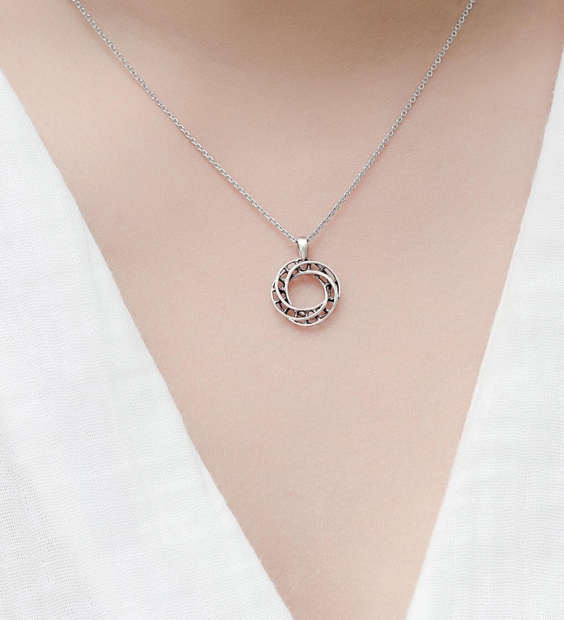 925 Sterling Silver Oxidized Round Twisted Necklace - 40.6 - 45.7 cm. in Length