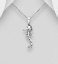 925 Sterling Silver Oxidized Seahorse Pendant & Chain: A Chic Addition to Your Jewelry Collection