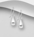 925 Sterling Silver Pear Shaped Droplet Hook/Drop Earrings