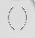 925 Sterling Silver Plain Curved Designer Inspired Earrings