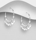 925 Sterling Silver Plain Disc Charm  Hoop Earrings