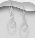 925 Sterling Silver Plain & Twisted Conjoined Wire Hook Earrings  Modern Elegance with a Twist