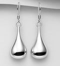 925 Sterling Silver Polished Pear-Shaped Droplet Hook Earrings