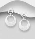 925 Sterling Silver Push-Back Earrings, Plated with 5 Micron Pure Silver & Anti-Tarnish (Matte Look)
