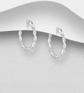 925 Sterling Silver Rope/Plain Twist Hoop Earrings