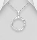 925 Sterling Silver Round Silver Pendant & Chain