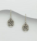 925 Sterling Silver Round Solid Celtic Drop Earrings
