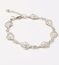 925 Sterling Silver Sea Shell  Style Bracelet: with extension links