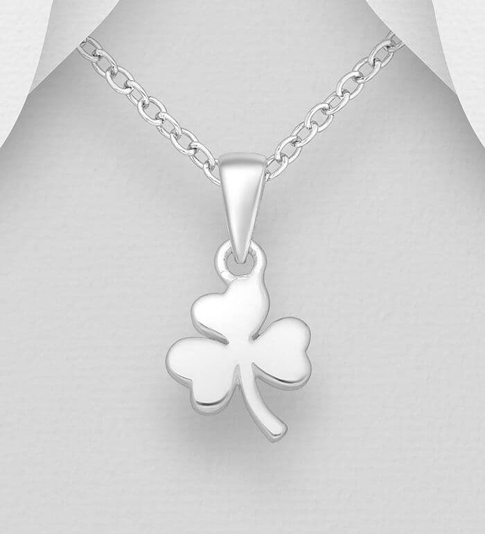925 Sterling Silver Shamrock Pendant & Chain  Timeless Luck and Elegance