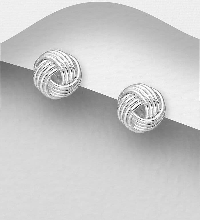 925 Sterling Silver Small Knot Push-Back/Stud Earrings - Perfect 1st Earring