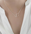 925 Sterling Silver Small & Large Circle Links Necklace / Pendant
