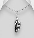 925 Sterling Silver Small Leaf Pendant & Chain