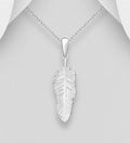 925 Sterling Silver Sold hand Crafted Feather Pendant & Chain