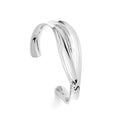 925 Sterling Silver Solid Cross Over Hand Crafted Designer Inspired Cuff Bangle - Exclusive
