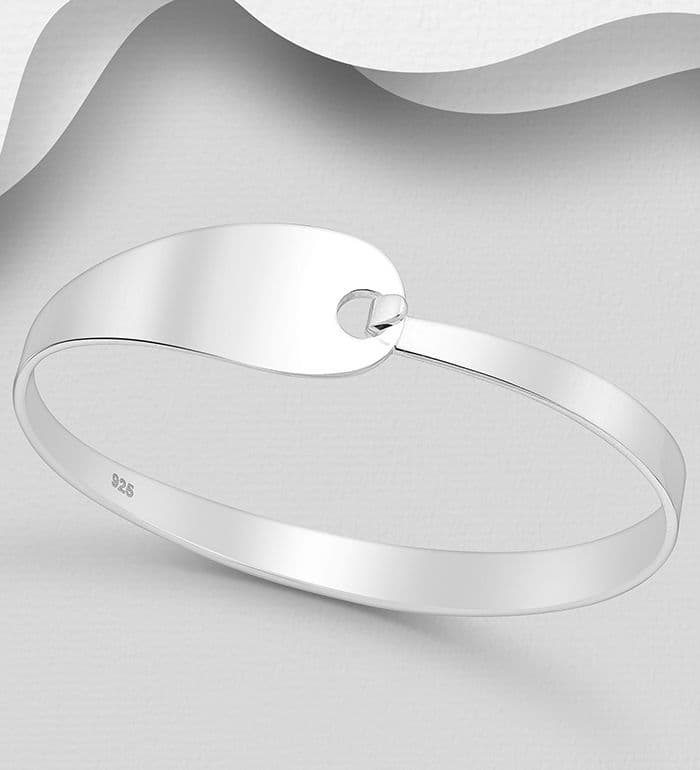 925 Sterling Silver Solid Designer Bangle That Opens