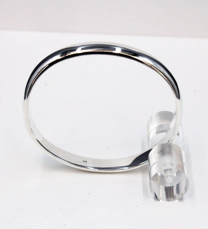 925 Sterling Silver Solid Round Designer Inspired Bangle - Exclusive