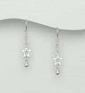 925 Sterling Silver Star & Ball Drop Stud Earrings  Playful Shine with Elegant Movement