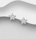 925 Sterling Silver Star Stud Earrings Set with CZ Simulated Diamonds -  A touch of elegance