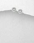 925 Sterling Silver Swarovski Crystal Solitaire Earrings