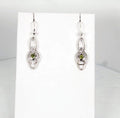 925 Sterling Silver Tear Drop Hook/Drop Earrings, Decorated with Reconstructed Copper Turquoise