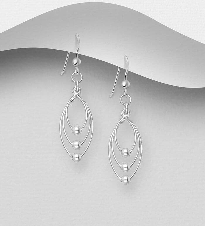 925 Sterling Silver Tier/Ball Hook/Drop Earrings