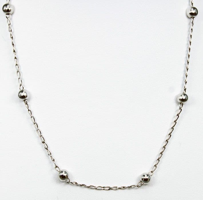 925 Sterling Silver Timeless & Classic Ball  Necklace - 16"