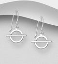 925 Sterling Silver Toggle Clasp Hook Earrings  Modern Minimalist Design