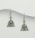 925 Sterling Silver Triangle Celtic Drop Earrings