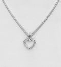 925 Sterling Silver Twisted Heart Necklace - 39.4 - 43.2cm