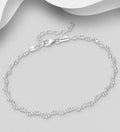 925 Sterling Silver Twisted Snake & Ball Bead Bracelet | 2mm | Adjustable