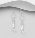 925 Sterling Silver Two-Strand Wavy Hook Earrings  Elegant Movement, Modern Style