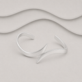 925 Sterling Silver Handcrafted Designer Cross Over Bangle