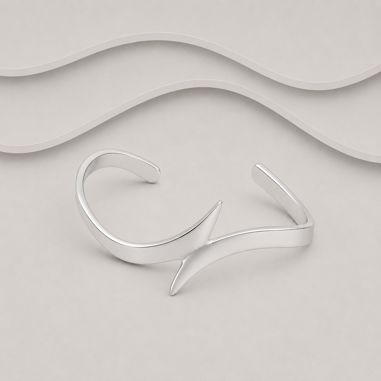 925 Sterling Silver Handcrafted Designer Cross Over Bangle