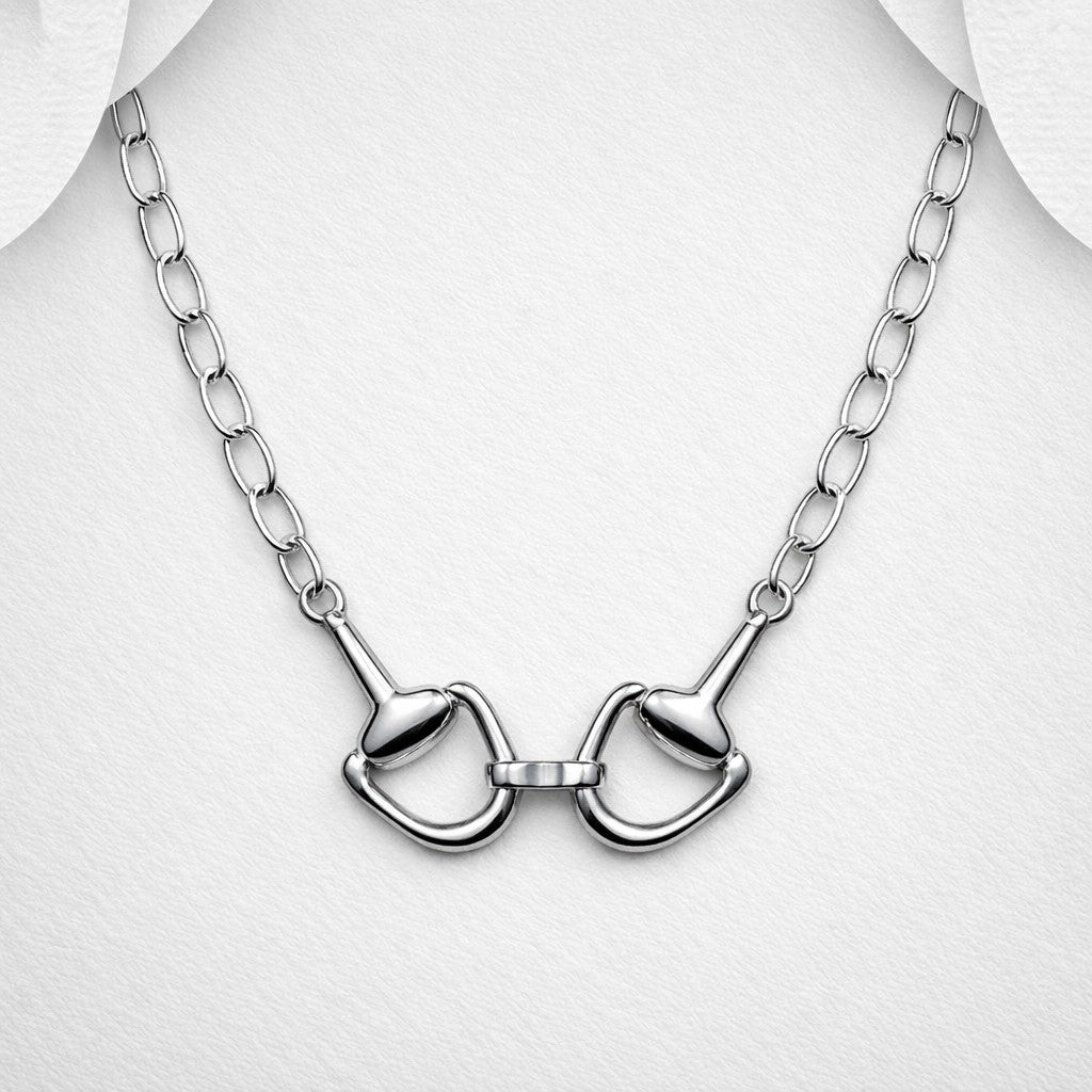 925 Sterling Silver Solid Horse Bit Necklace – Exclusive Design